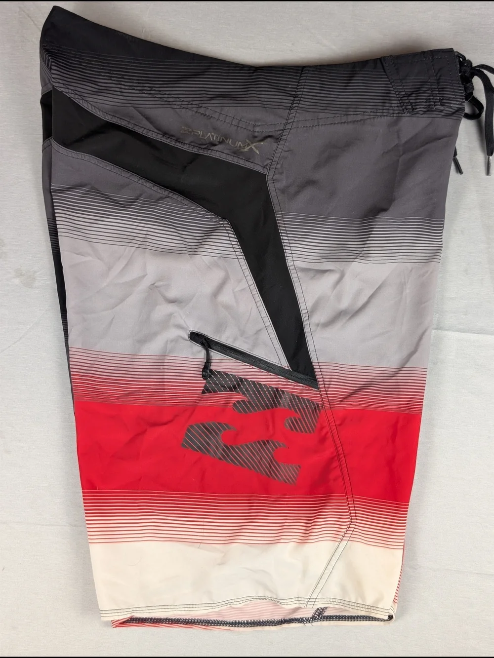Billabong Platinum X Zero‎ Gravity Parko Board Shorts Men's 34 Gray Red White